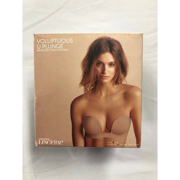 Nordstrom Lingerie Voluptuous U Plunge Strapless Bra Adhesive Nude C NWT - Picture 2 of 6